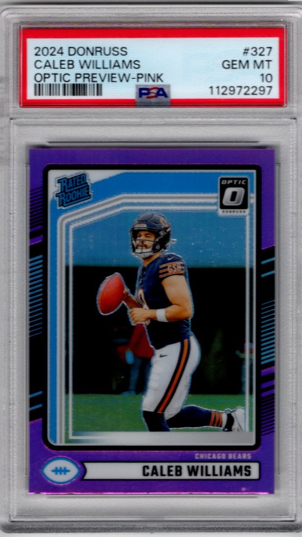 Caleb Williams Rookie Card Pink Prizm 2024 Donruss Optic Preview #327 PSA 10 Bears (1 of 2)