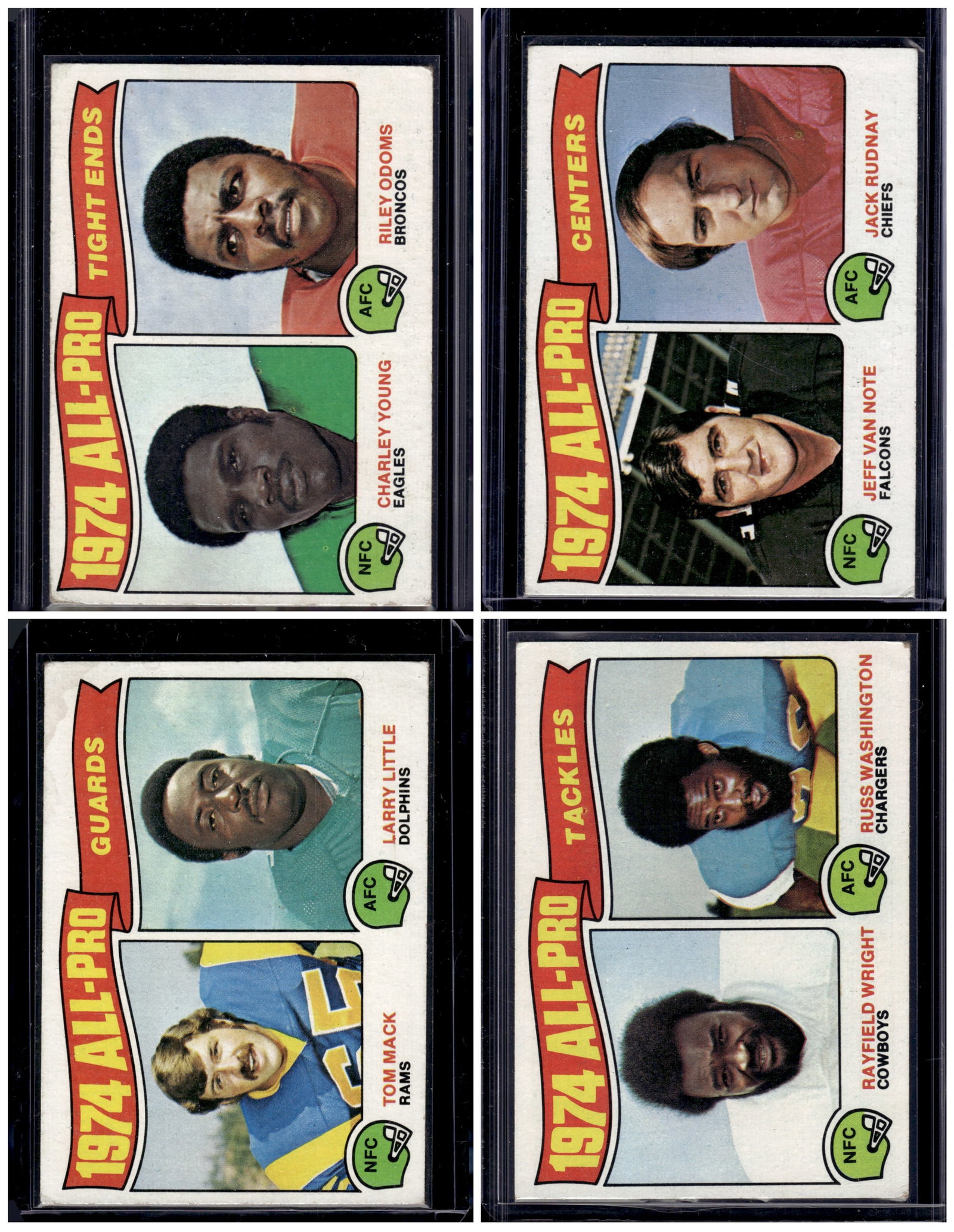 Lot of 4 1975 Topps NFL All-Pro Cards. All Different, See Pictures for Condition: Topps Football NFL Trading Sports Cards, Sports Cards for Sale Near Me, Super Bowl & Hall of Fame Player Cards, Resurgence, Composite, SP, SSP, Valuable Auction Memorabilia Lots For Sale On Line