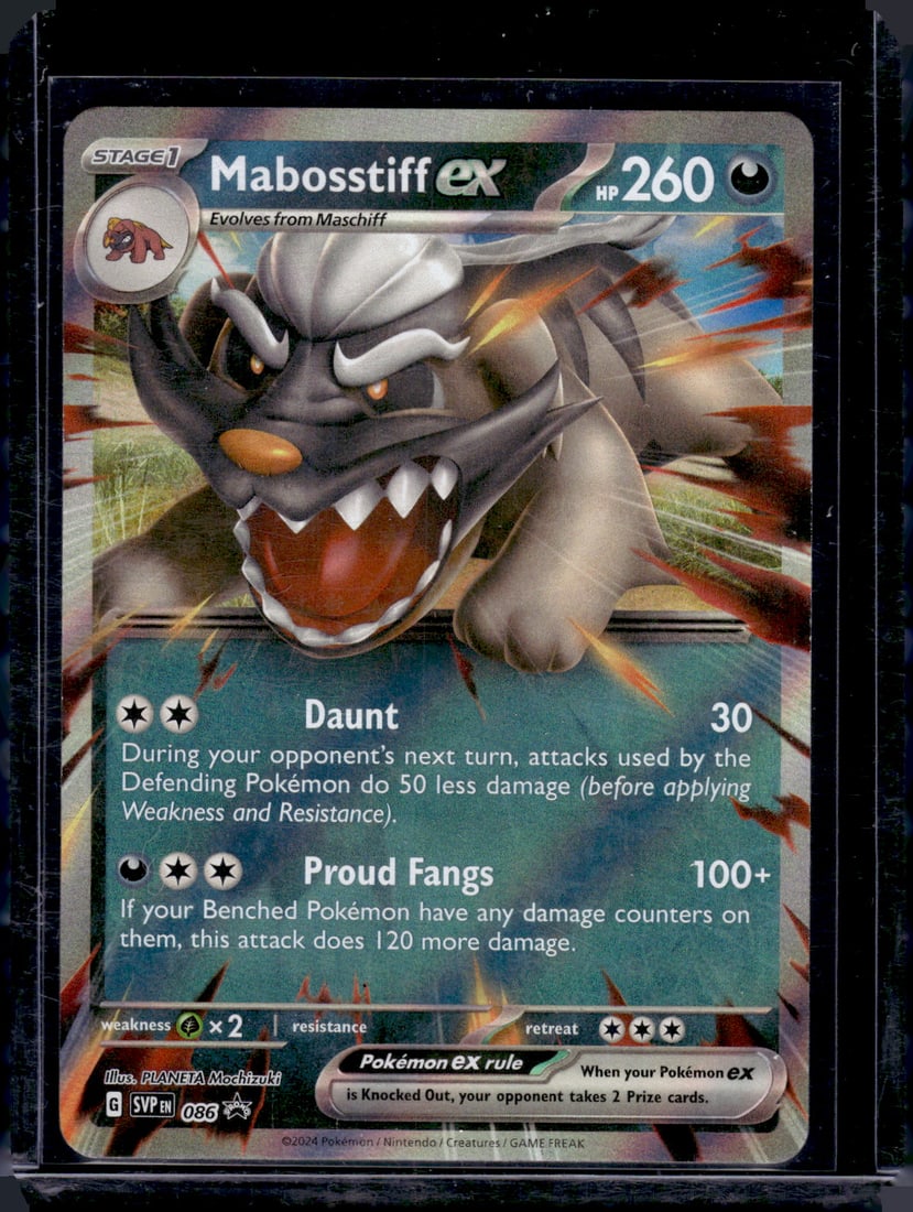 2024 Scarlet & Violet Promo Mabosstiff Ex #86: Pokemon Trading Card Game Cards, Charizard, Pikachu, Mewtwo, Reverse Holo, Holo Rare, Secret Rare Cards, Full Art Cards, Eevee, Ultra Rare Card, Illustration Rare, Special Illustration Rare SIR