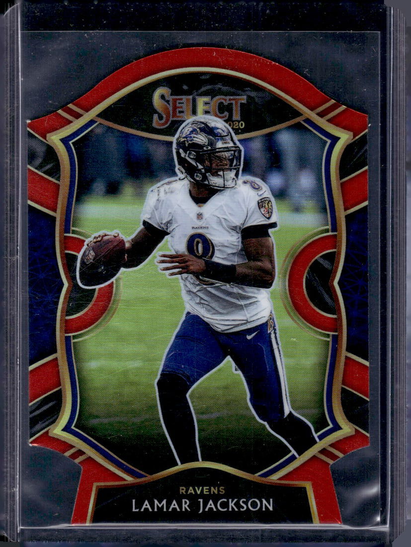 Lamar Jackson Red Prizm Die Cut 2020 Select #3 Baltimore Ravens (1 of 2)