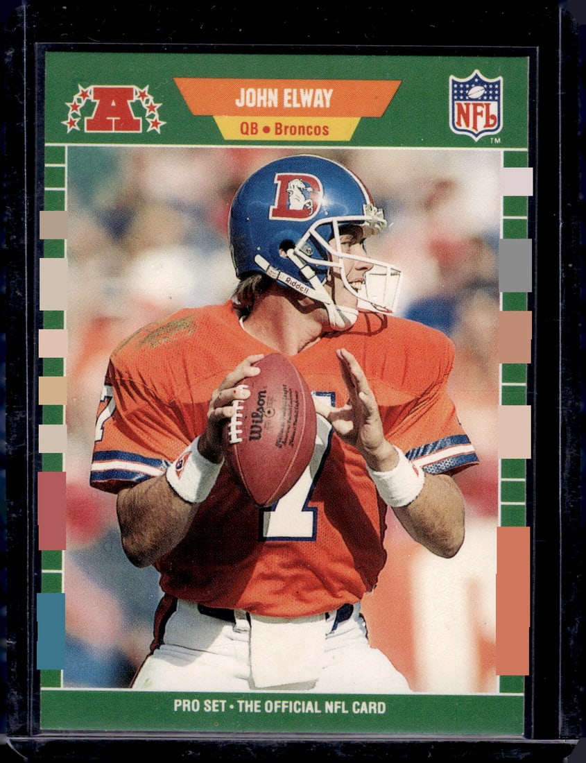 John Elway Error Card Draft in 1st Round 1989 Pro Set #100 Denver Broncos (1 of 2)