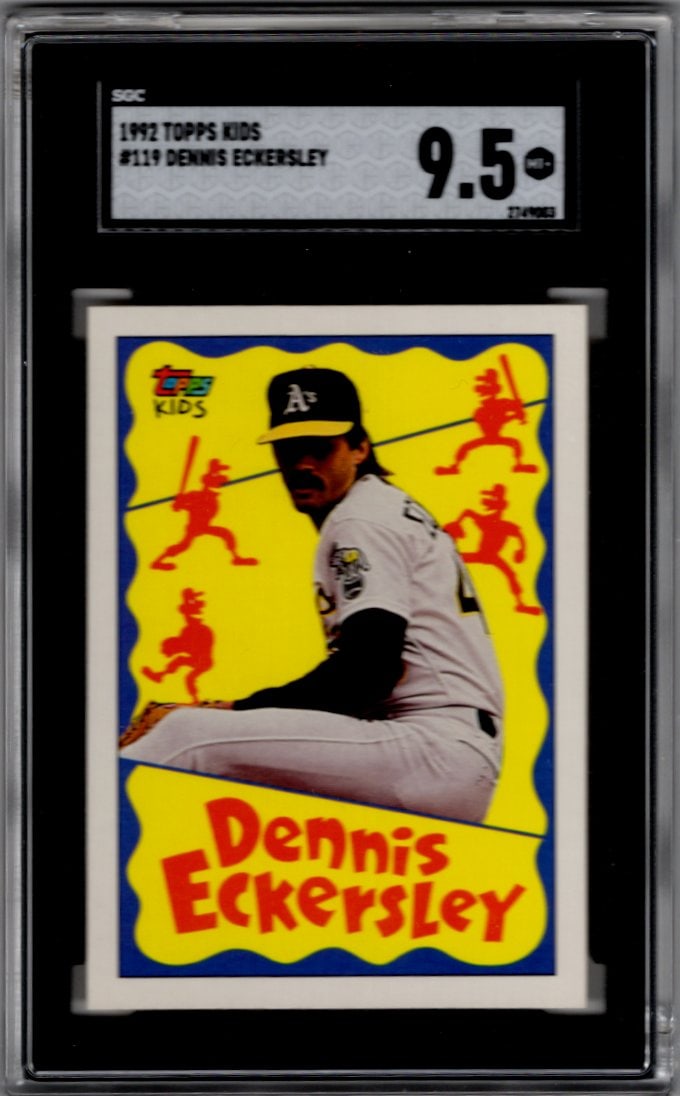 Dennis Eckersley 1992 Topps Kids #119 SGC 9.5 Oakland A's: Topps Baseball MLB Trading & Sports Cards, Sports Cards for Sale Near Me, World Series & Hall of Fame Players Memorabilia, Refractors, X-Fractors, Numbered, SP, SSP, Valuable Auction Memorabilia Lots 
