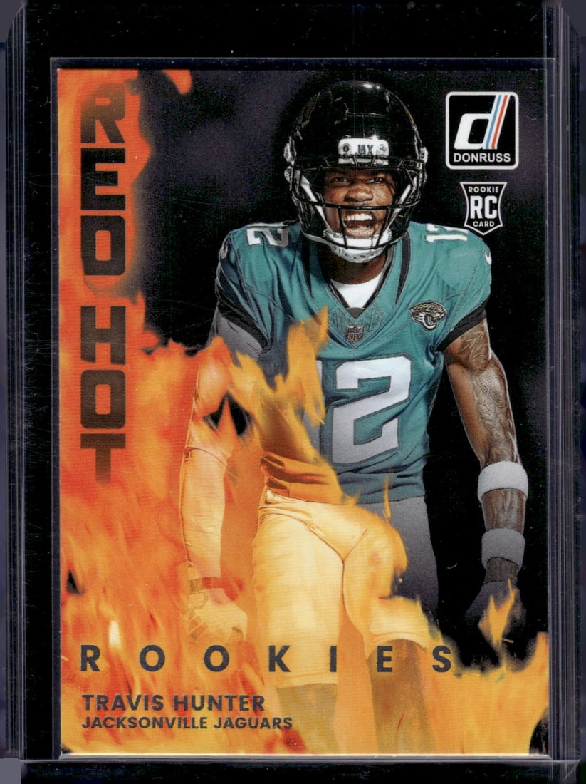Travis Hunter Red Hot Rookies 2025 Donruss #RHR-TVH Jacksonville Jaguars: Donruss Football NLF Trading & Sports Cards, Sports Cards for Sale Near Me, Valuable Memorabilia Auction Lots Sold On Line, SP, SSP