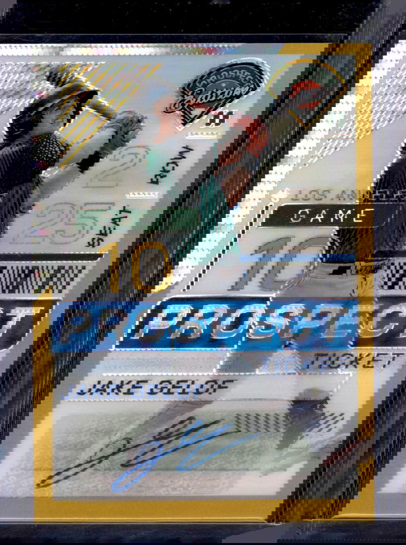 Jake Gelof Prospect Ticket Gold Auto /10 2024 Panini Prospect Edition #196 (1 of 2)