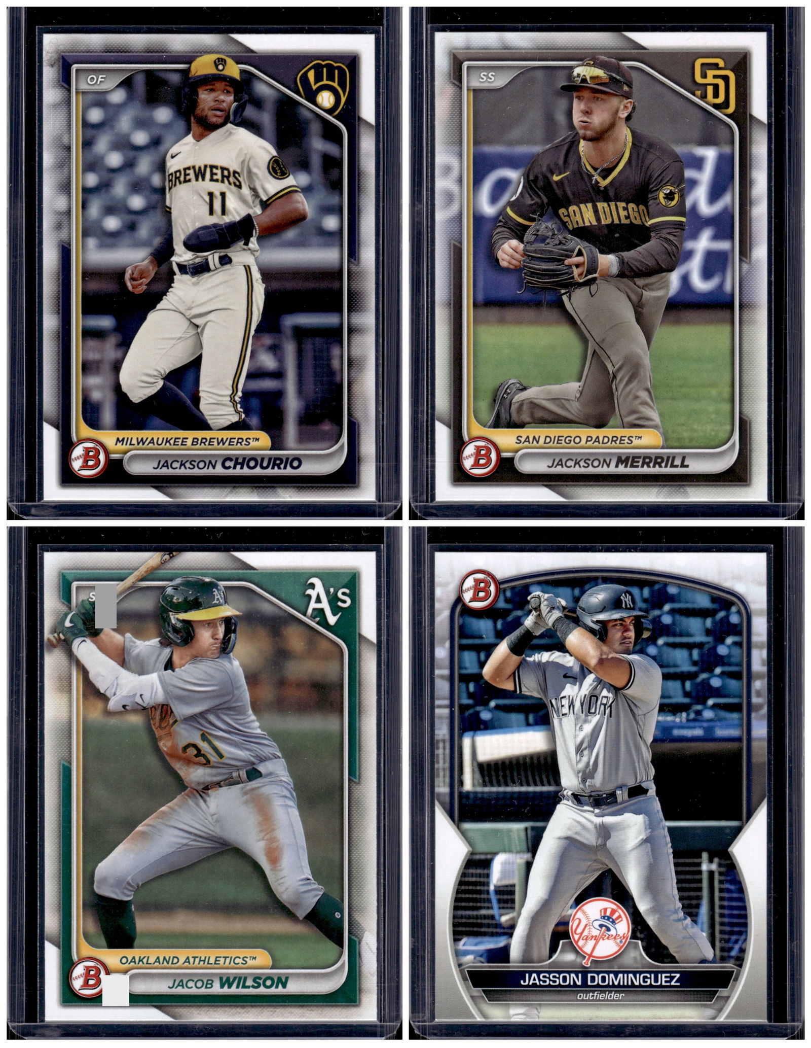 Lot of 4 NFL Rookie Cards. Bijan Robinson, Jahmyr Gibbs, Ladd McConkey, Brock Bowers (1 of 2)