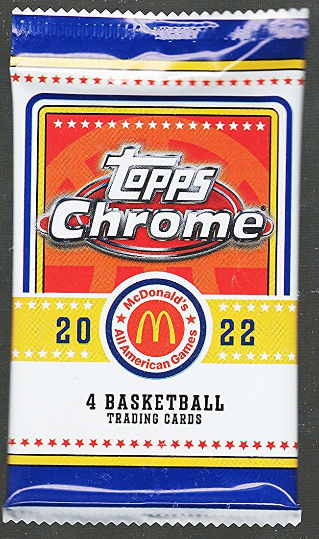 2022 Topps Chrome McDonald's All American Basketball Blaster Box Pack: Topps Chrome Basketball NBA Trading & Sports Cards, Autographs, Signatures, Raywave Refractors, Green Topps Logo Refractor, Auction Lots for Sale on Line, Sports Cards for Sale Near Me