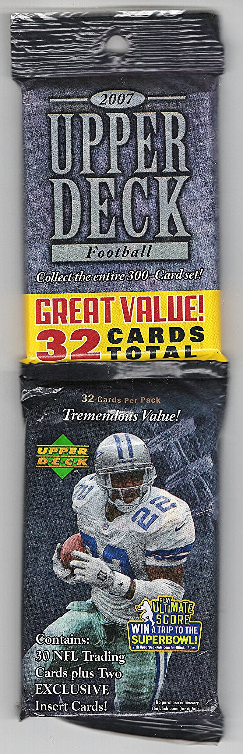 2007 Upper Deck Football Hanger Value Fat Pack 32 Cards with 2 Exclusive Inserts (1 of 2)