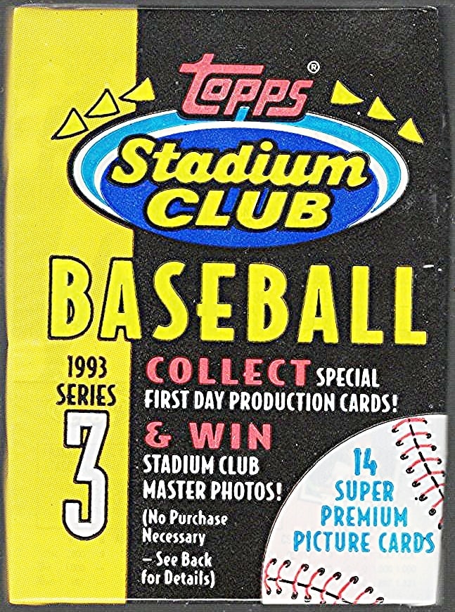 1993 Topps Stadium Club Series 3 Vintage Baseball Retail Box Wax Pack: Vintage Valuable Topps Baseball MLB Trading & Sports Cards, Robin Yount, George Brett, Rickey Henderson, Nolan Ryan, Old Sports Cards for Sale Near Me, World Series & hall of Fame Players, Auction Mem
