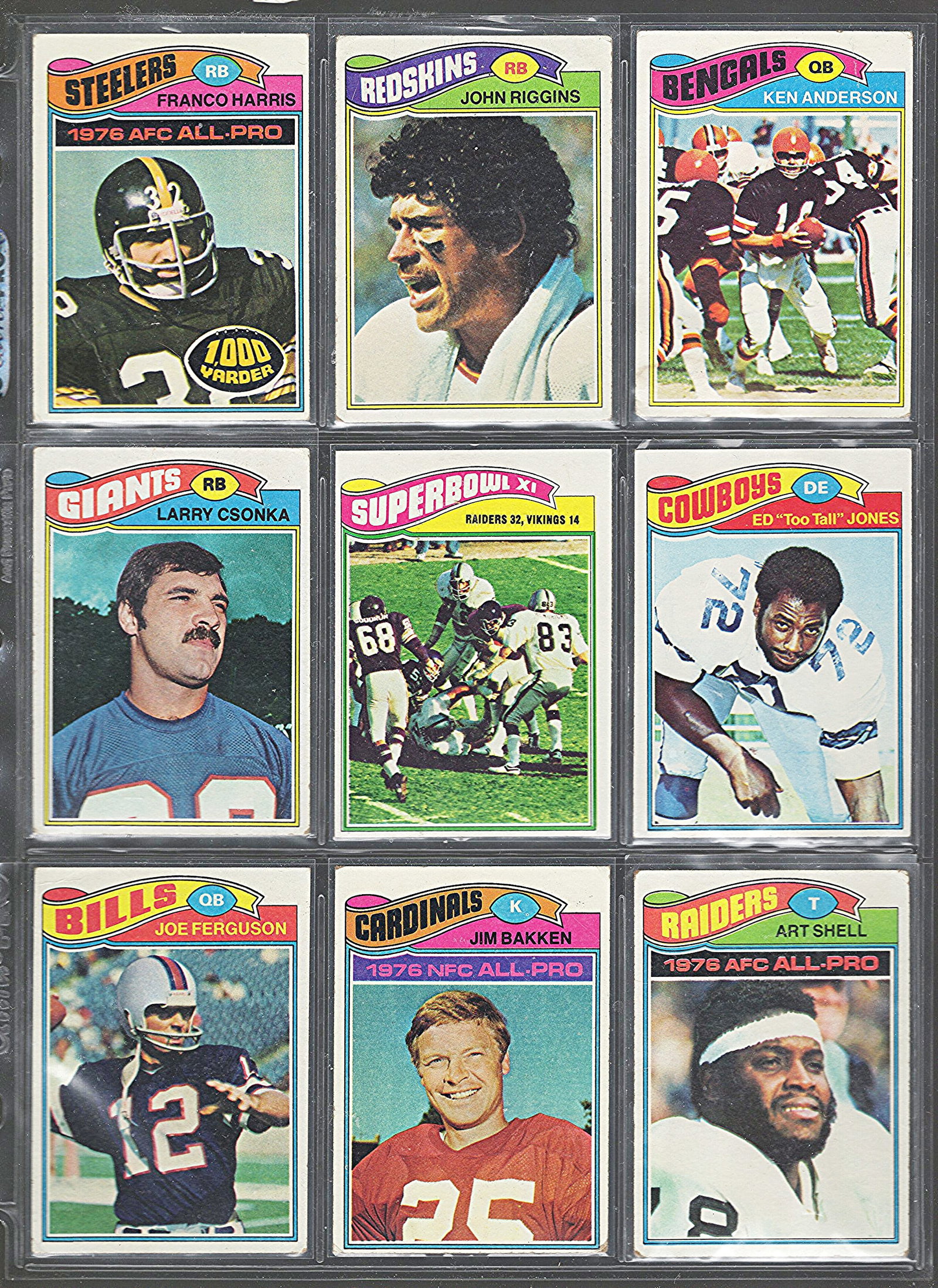 1977 Topps Vintage Football Cards - Multiple NFL Hall of Fame Players: Topps Football NFL Trading Sports Cards, Sports Cards for Sale Near Me, Super Bowl & Hall of Fame Player Cards, Resurgence, Composite, SP, SSP, Valuable Auction Memorabilia Lots For Sale On Line
