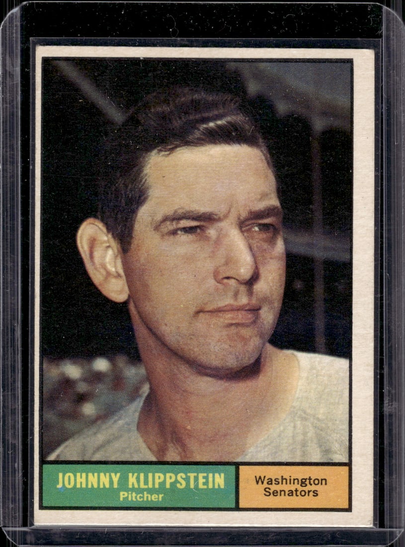 Johnny Klippstein 1961 Topps #539 Senators Vintage Baseball Card (1 of 2)