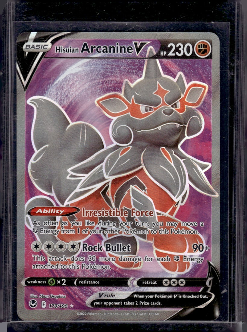 2022 Pokemon Silver Tempest Hisuian Arcanine V Full Art #179 (1 of 2)