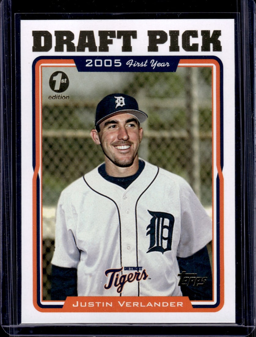 Justin Verlander Rookie Card 1st Edition 2005 Topps #677 Detroit Tigers (1 of 2)