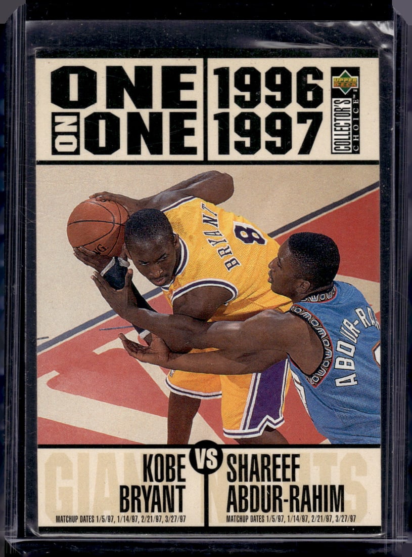 Kobe Bryant One on One Rookie 1996-97 Upper Deck #361: Upper Deck, Basketball NBA Trading & Sports Cards, Sports Cards for Sale Near Me, Chrome, Refractor, SP, SSP, Valuable Auction Memorabilia Lots Sold On Line, NBA Championship & Hall of Fame Player Car