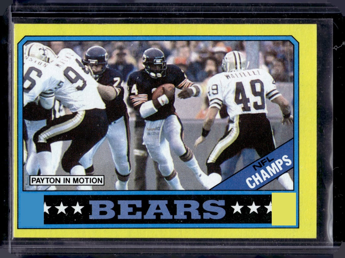 Walter Payton In Motion 1986 Topps #9 Chicago Bears (1 of 2)