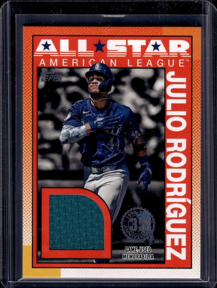 Julio Rodriguez Game Used Patch 2025 Topps #90ASR-JRO Seattle Mariners (1 of 2)