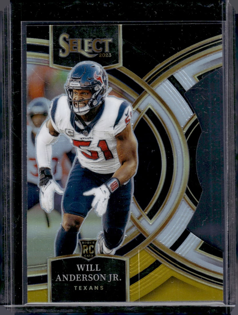 Will Anderson Jr. Rookie Card Black/Gold Prizm Die Cut 2023 Select #125 Houston Texans: Panini Select, Prizm, Mosaic, Contenders, Zenith, Phoenix, Illusions, Absolute, Rookie NFL Sports Trading Cards, SP, SSP, Cards, Football Cards for Sale Near Me, Superbowl & Hall of Fame Player Cards,