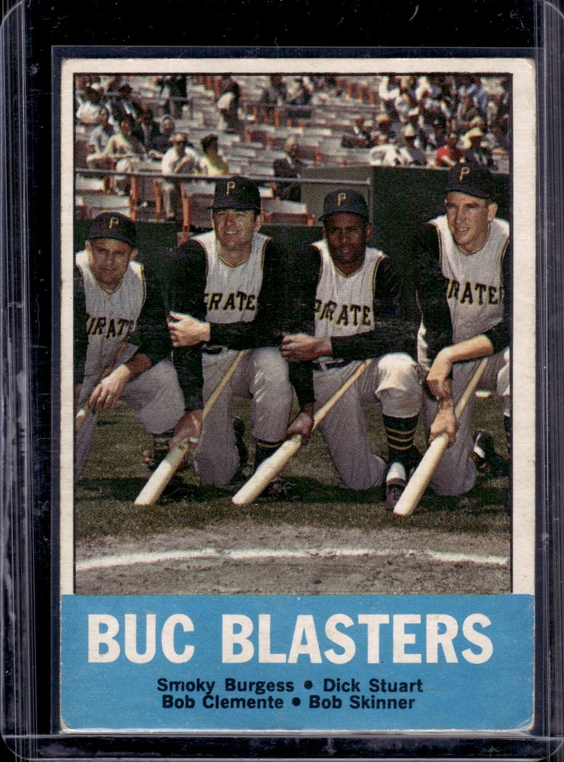 Bucs Blasters BurgessStuart/Clemente/Skinner 1963 Topps #18 Vintage Baseball Card (1 of 2)