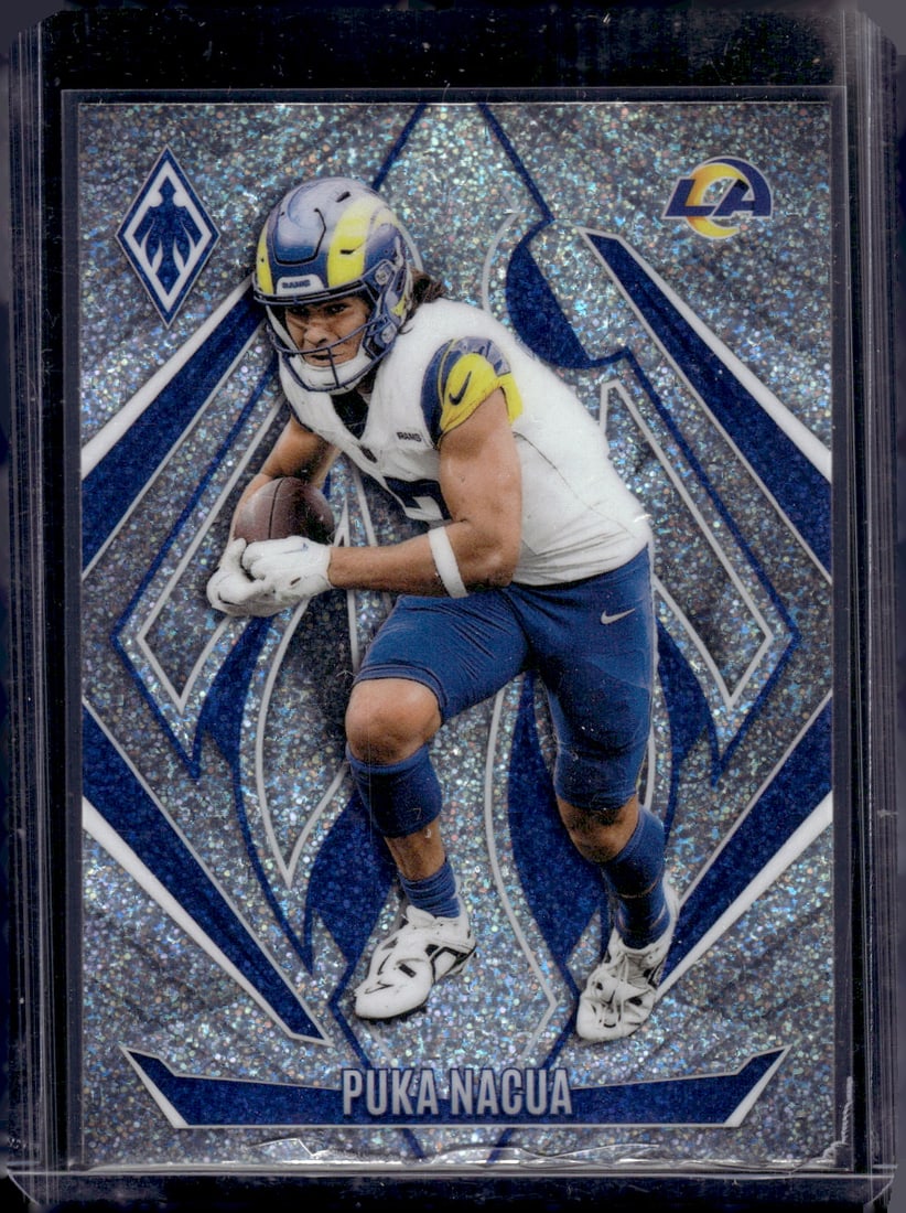 Puka Nacua International Sparkle 2024 Panini Phoenix #118 Los Angeles Rams: Panini Select, Prizm, Mosaic, Contenders, Zenith, Phoenix, Illusions, Absolute, Rookie NFL Sports Trading Cards, SP, SSP, Cards, Football Cards for Sale Near Me, Superbowl & Hall of Fame Player Cards,