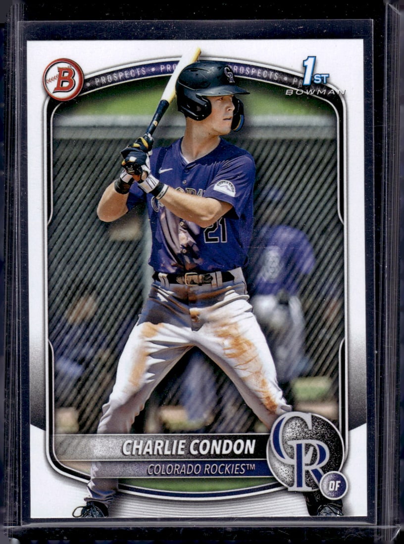 Charlie Condon 1st Bowman 2025 Bowman #BP-75 Colorado Rockies: Bowman Baseball MLB Trading & Sports Cards, Sports Cards for Sale Near Me, World Series & Hall of Fame Players, SP, SSP, Chrome, 1st Bowman, Auction Memorabilia Lots Sold On Line