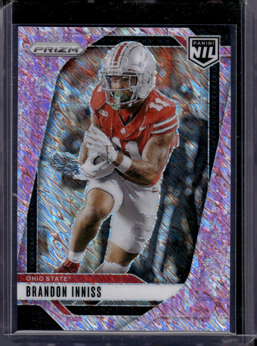 Brandon Inniss Pink Camo Prizm 2024-25 Panini The Ohio State University #25: Panini Select, Prizm, Mosaic, Contenders, Zenith, Phoenix, Illusions, Absolute, Rookie NFL Sports Trading Cards, SP, SSP, Cards, Football Cards for Sale Near Me, Superbowl & Hall of Fame Player Cards,