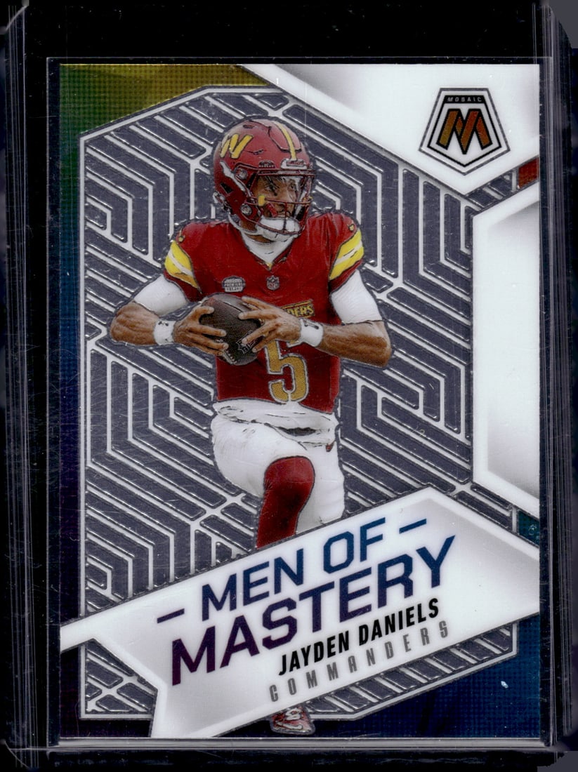 Jayden Daniels Men of Mastery 2025 Mosaic #5 Washington Commanders: Panini Select, Prizm, Mosaic, Contenders, Zenith, Phoenix, Illusions, Absolute, Rookie NFL Sports Trading Cards, SP, SSP, Cards, Football Cards for Sale Near Me, Superbowl & Hall of Fame Player Cards,