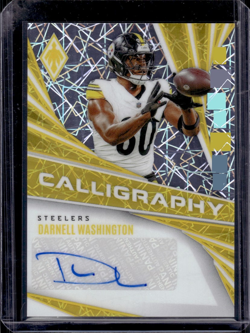 Darnell Washington Auto 2024 Panini Phoenix #C-DAW Pittsburgh Steelers: Panini Select, Prizm, Mosaic, Contenders, Zenith, Phoenix, Illusions, Absolute, Rookie NFL Sports Trading Cards, SP, SSP, Cards, Football Cards for Sale Near Me, Superbowl & Hall of Fame Player Cards,