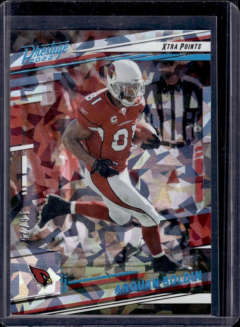 Anquan Boldin Ice /25 2022 Panini Prestige #10 Arizona Cardinals: Panini Select, Prizm, Mosaic, Contenders, Zenith, Phoenix, Illusions, Absolute, Rookie NFL Sports Trading Cards, SP, SSP, Cards, Football Cards for Sale Near Me, Superbowl & Hall of Fame Player Cards,