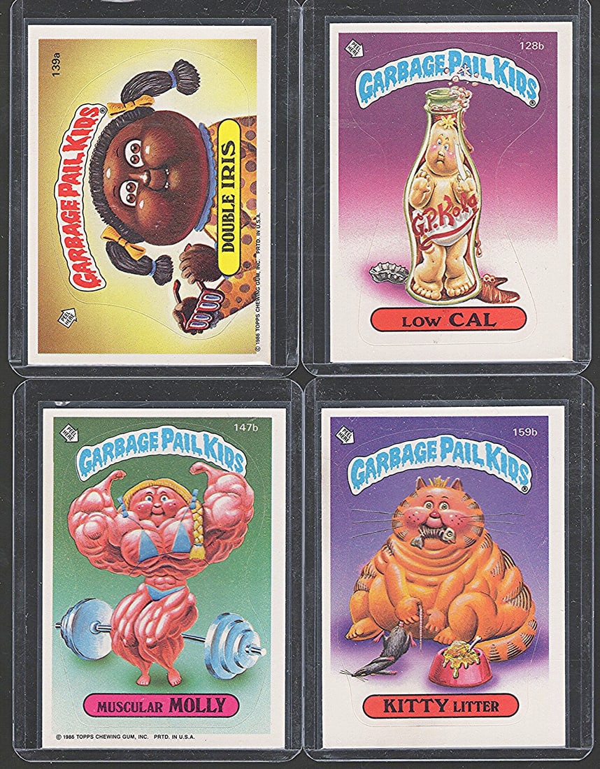 1986 All New 4th Series Garbage Pail Kids Original Vintage Sticker Cards: Topps Trading Cards Sold on Line, Auction Lots for sale on line, Trading Card Stickers