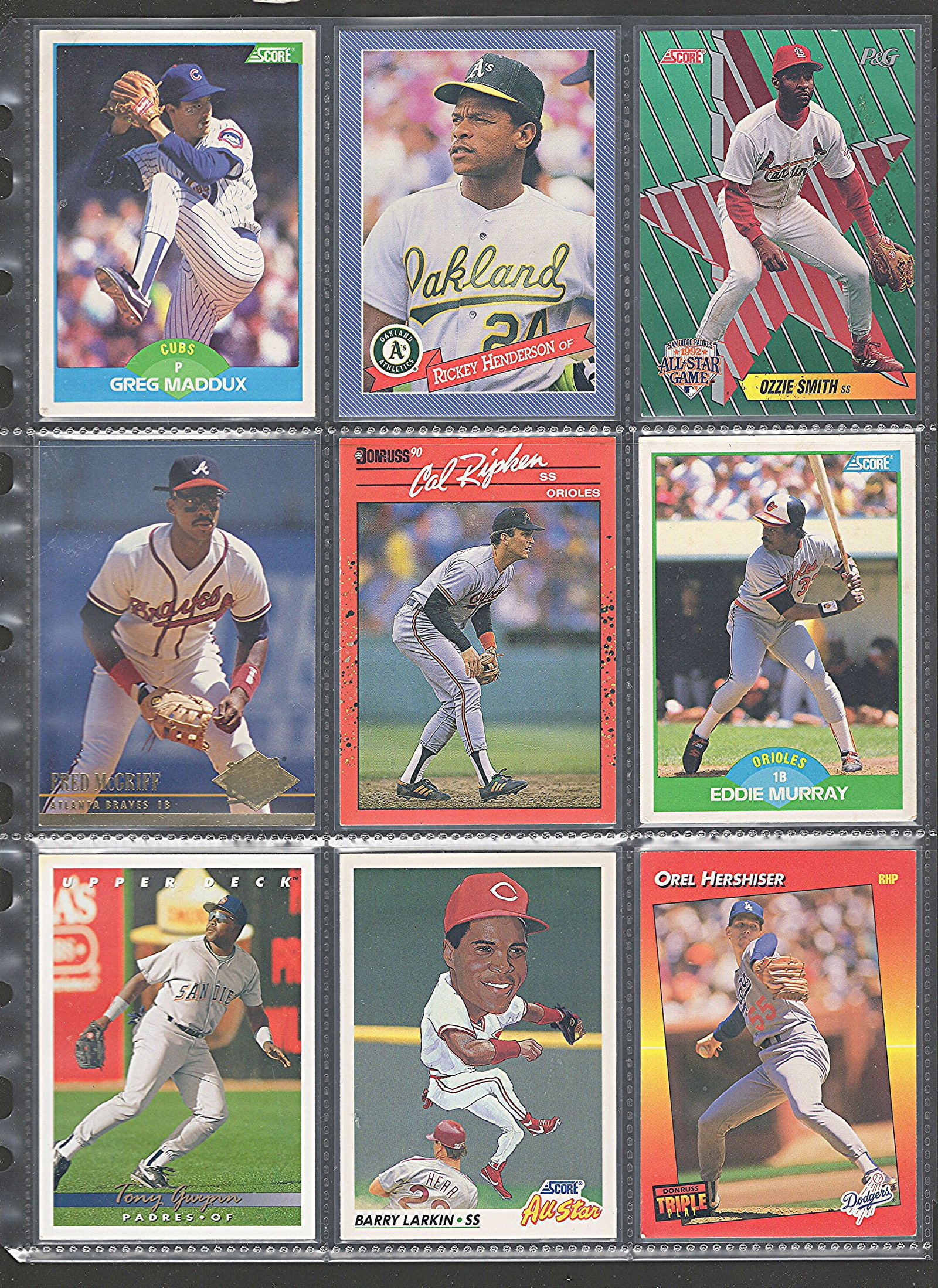 9 - 80's & 90's Donruss, Upper Deck, & Score, Fleer Vintage Baseball Cards All Stars & HOF (1 of 2)