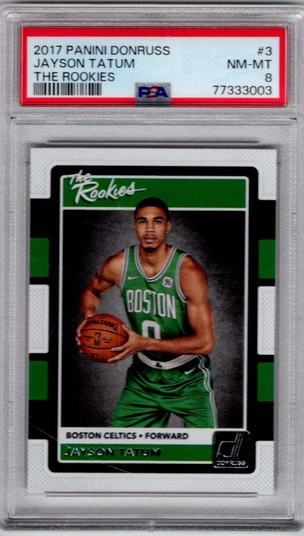 Jayson Tatum The Rookies 2017-18 Donruss #3 PSA 8 Boston Celtics (1 of 2)
