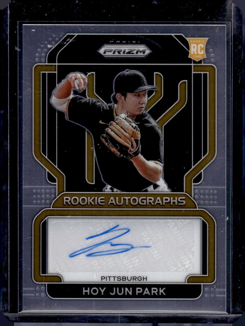 Hoy Jun Park Rookie Auto 2022 Panini Prizm #RA-HP Pittsburgh Pirates: Panini Baseball MLB Trading & Sports Cards, Sports Cards for Sale Near Me, Prizm, Mosaic, Select, SP, SSP, Auction Memorabilia Lots for Sale On Line, World Series & Hall of Fame Players