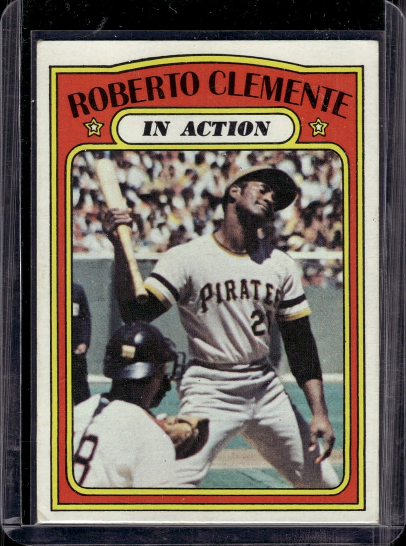 Roberto Clemente In Action 1972 Topps #310 Pirates Vintage Baseball Card (1 of 2)