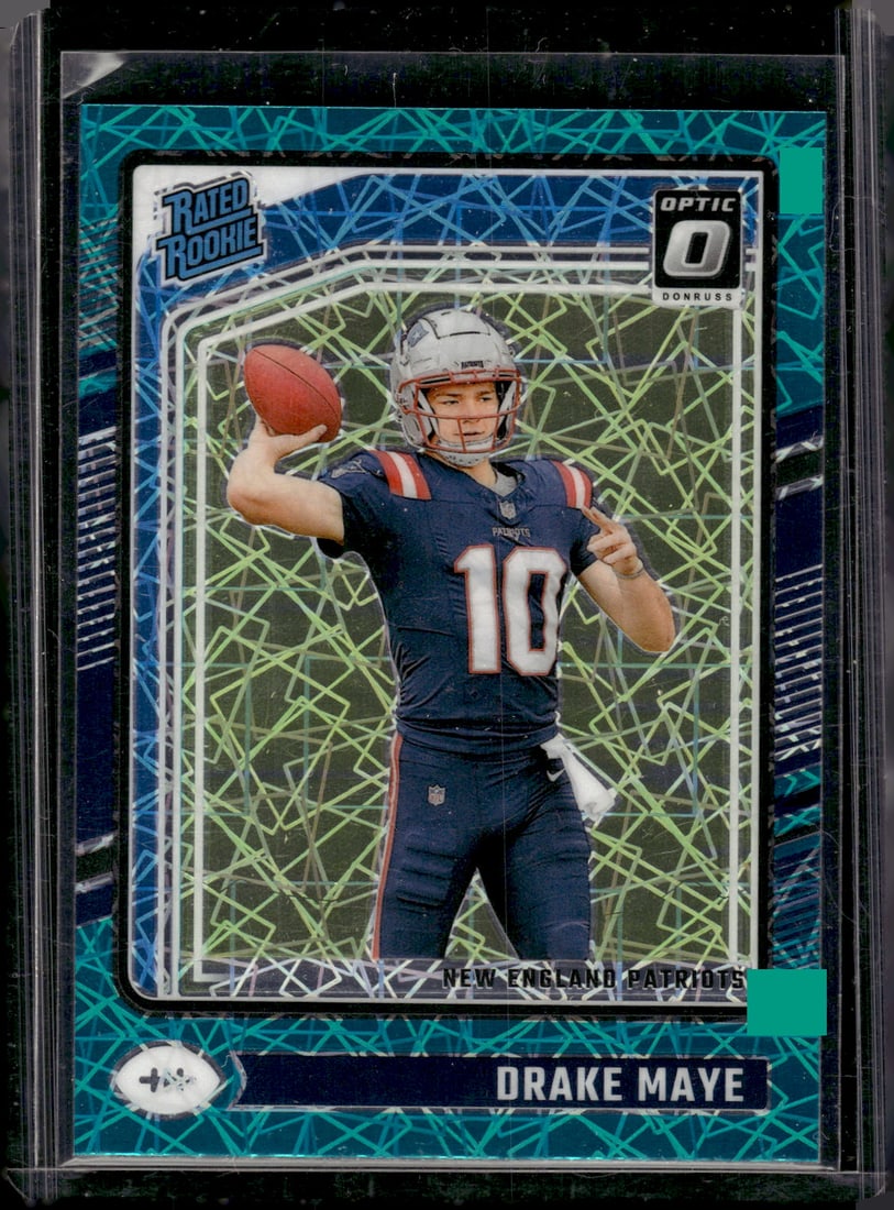 Drake Maye Rookie Card Teal Velocity Prizm SSP 2024 Donruss Optic #229 Patriots: Panini Select, Prizm, Mosaic, Contenders, Zenith, Phoenix, Illusions, Absolute, Rookie NFL Sports Trading Cards, SP, SSP, Cards, Football Cards for Sale Near Me, Superbowl & Hall of Fame Player Cards,