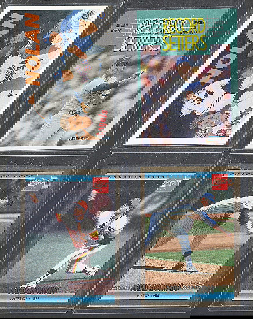 4 - Nolan Ryan 1990's Baseball Cards - 2 Donruss, 1 Fleer, & 1 Upper Deck MLB Trading Cards (1 of 2)