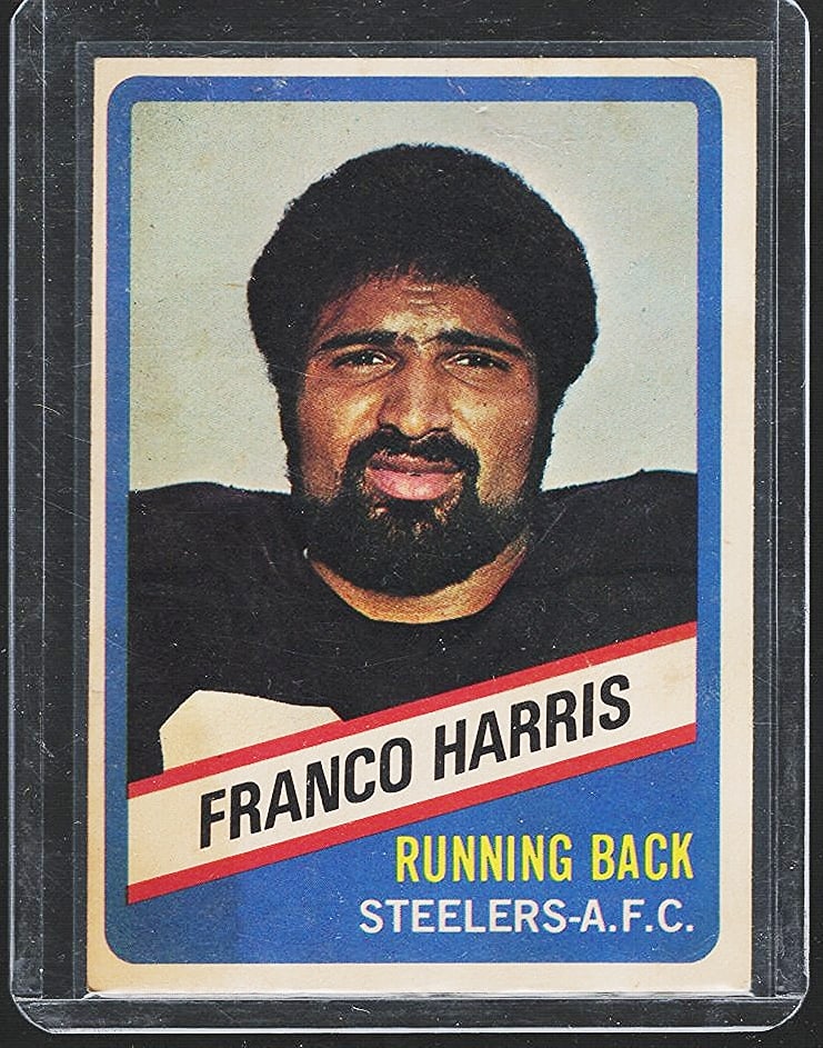 Franco Harris Town Talk Bread All-Star Series 1976 Topps #3 Crease Top Right (1 of 2)