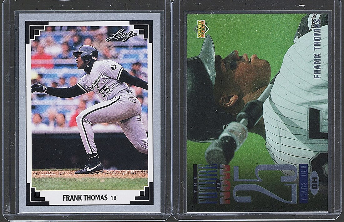 Frank Thomas Leaf 1991 & Upper Deck Holo 1994 Vintage MLB Trading Cards (1 of 2)