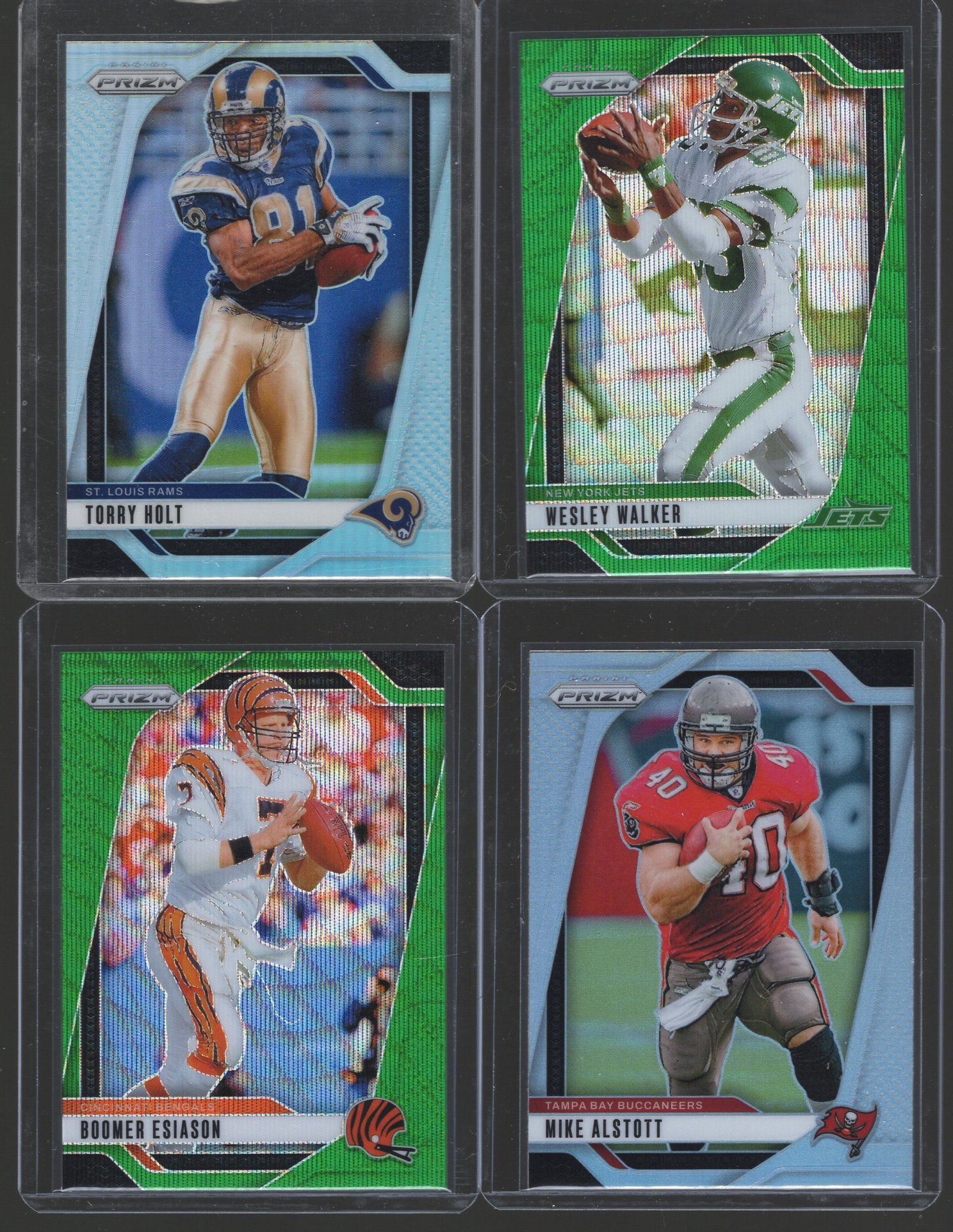 4 - 2024 Panini Prizm Green Wave & Silver Holo Prizm Cards - Boomer, Alstott, Walker, & Holt: Panini Select, Prizm, Mosaic, Contenders, Zenith, Phoenix, Illusions, Absolute, Rookie NFL Sports Trading Cards, SP, SSP, Cards, Football Cards for Sale Near Me, Superbowl & Hall of Fame Player Cards,