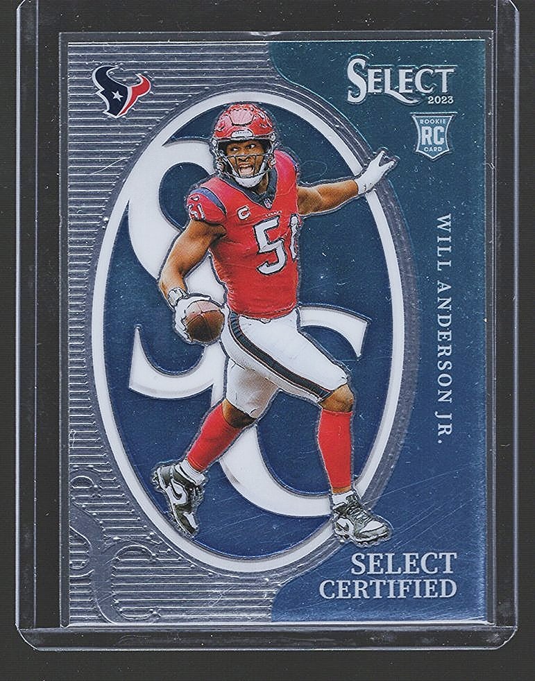 Will Anderson, Jr. Rookie Card 2023 Panini Select Certified Rookie Card #CRO-WAN: Panini Select, Prizm, Mosaic, Contenders, Zenith, Phoenix, Illusions, Absolute, Rookie NFL Sports Trading Cards, SP, SSP, Cards, Football Cards for Sale Near Me, Superbowl & Hall of Fame Player Cards,