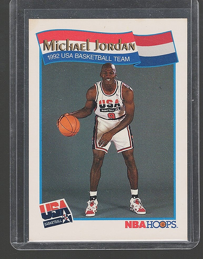 Michael Jordan 1992 USA Basketball Team 1991 NBA Hoops #55 Vintage NBA Trading Card (1 of 2)