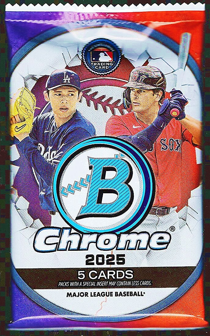 2025 Bowman Chrome Baseball Cards MEGA BOX Pack, James Wood Rookie Card (1 of 1)