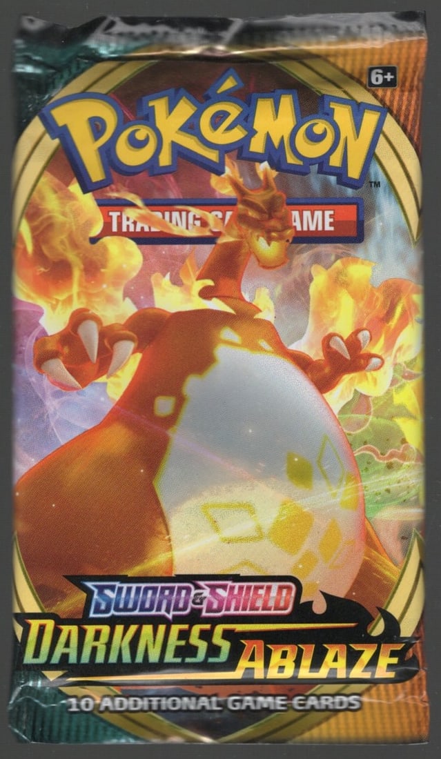 Pokemon Sword and Shield Darkness Ablaze 10 Card Booster Pack, Charizard, Pikachu, Holo Rare Cards (1 of 1)