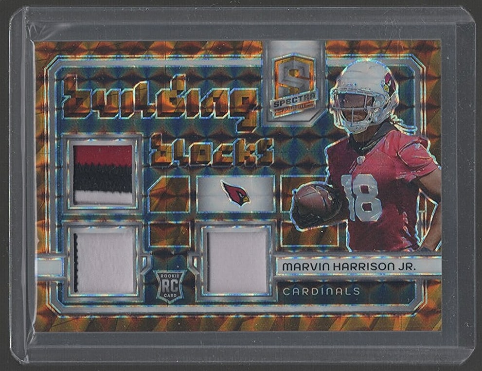 Marvin Harrison Jr. Rookie Card Orange Neon Patch /10 2024 Spectra #BB-MHJ Cardinals (1 of 2)