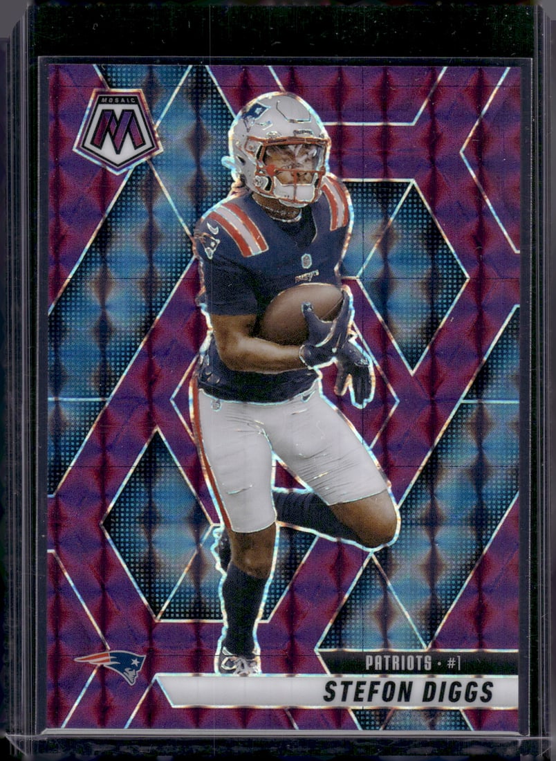 Stefon Diggs Purple Mosaic Prizm /49 2025 Mosaic #239 New England Patriots (1 of 2)