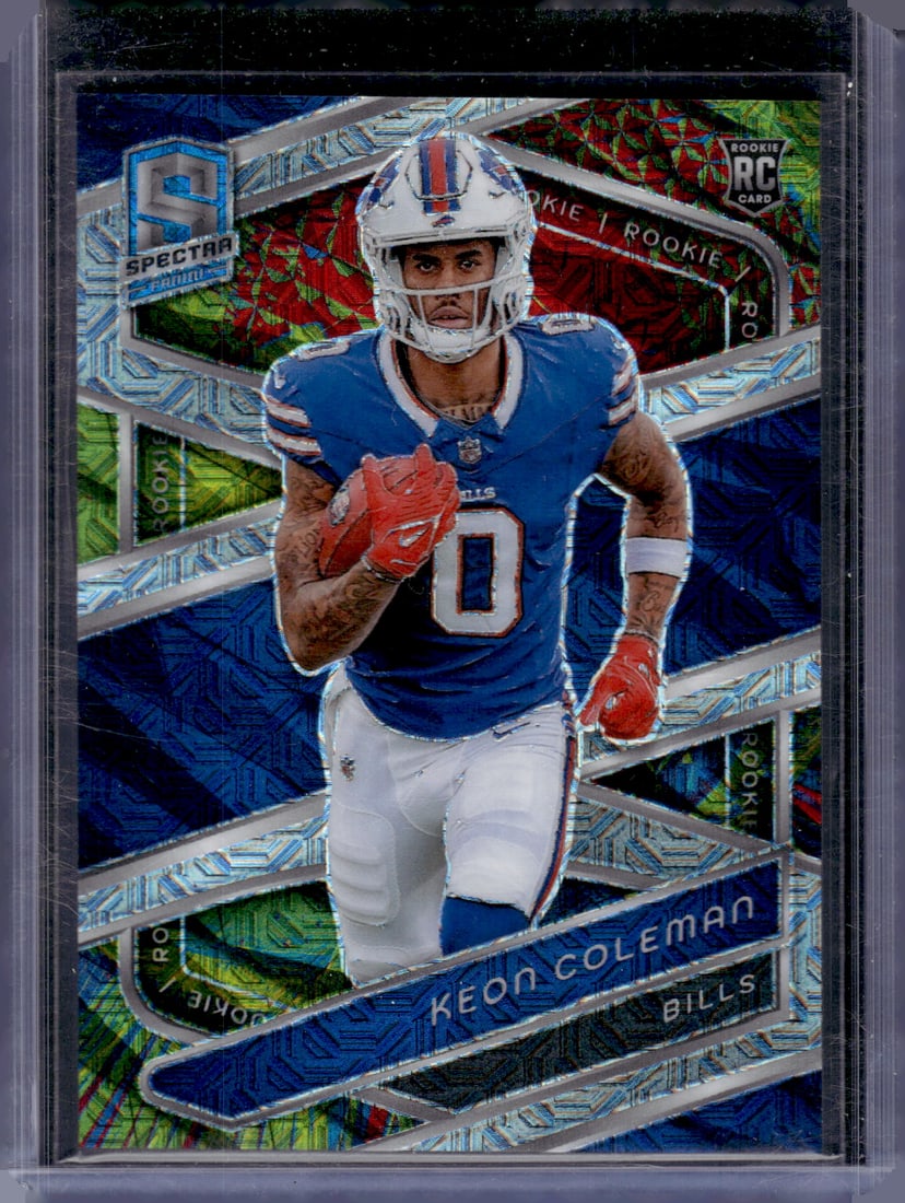 Keon Coleman Rookie Card Meta /25 2024 Spectra #126 Buffalo Bills: Panini Select, Prizm, Mosaic, Contenders, Zenith, Phoenix, Illusions, Absolute, Rookie NFL Sports Trading Cards, SP, SSP, Cards, Football Cards for Sale Near Me, Superbowl & Hall of Fame Player Cards,