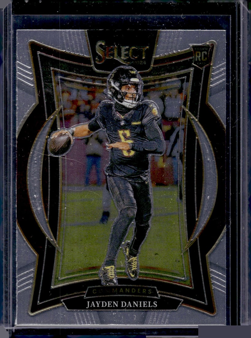 Jayden Daniels Rookie Card 2024 Panini Select #26 Washington Commanders: Panini Select, Prizm, Mosaic, Contenders, Zenith, Phoenix, Illusions, Absolute, Rookie NFL Sports Trading Cards, SP, SSP, Cards, Football Cards for Sale Near Me, Superbowl & Hall of Fame Player Cards,