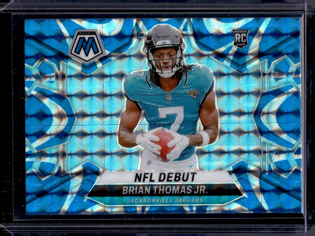 Brian Thomas Jr. Rookie Card Blue Reactive Prizm 2024 Mosaic #282 Jaguars (1 of 2)