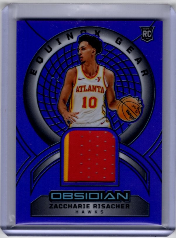 Zaccharie Risacher Rookie Card Patch Purple /49 2024-25 Obsidian #EG-ZRA Atlanta Hawks (1 of 2)