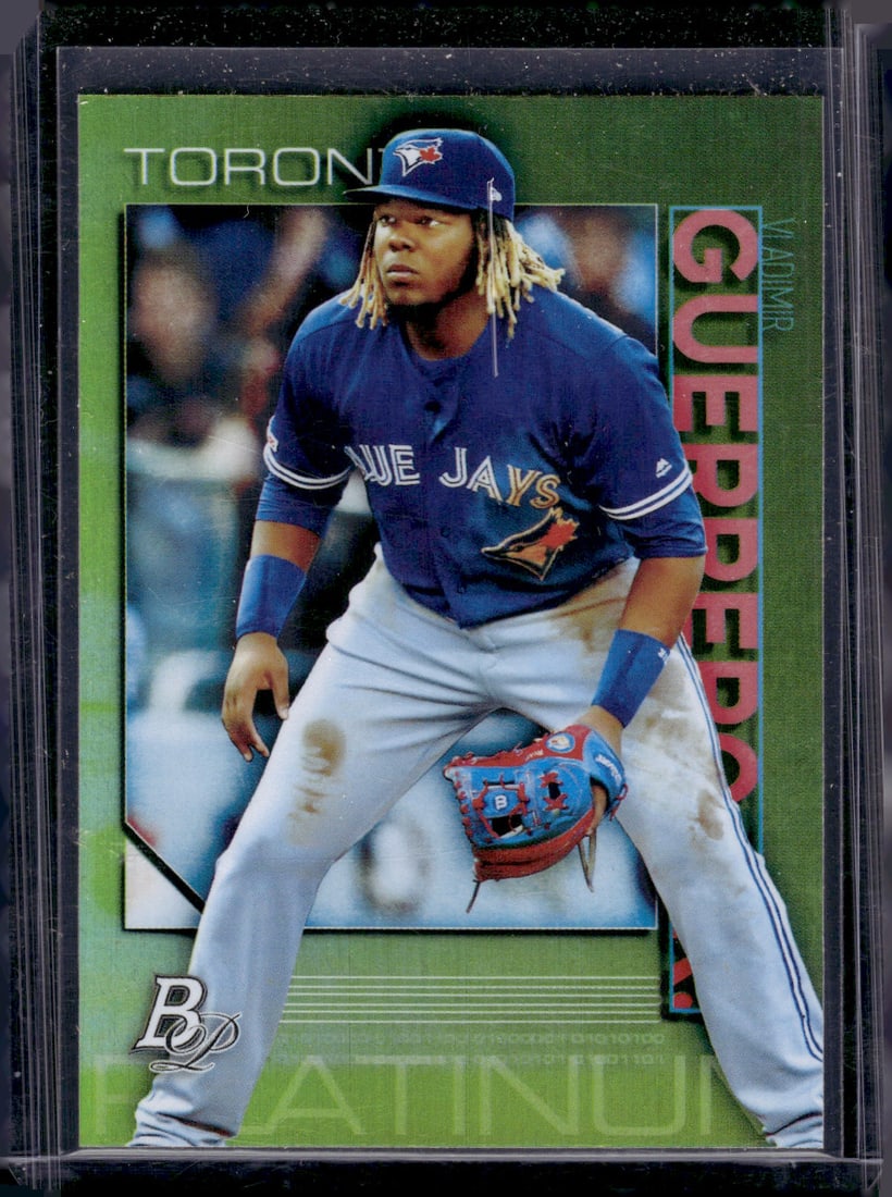 Vladimir Guerrero Jr. Green Chartreuse 2020 Bowman Platinum #24 Toronto Blue Jays: Bowman Baseball MLB Trading & Sports Cards, Sports Cards for Sale Near Me, World Series & Hall of Fame Players, SP, SSP, Chrome, 1st Bowman, Auction Memorabilia Lots Sold On Line
