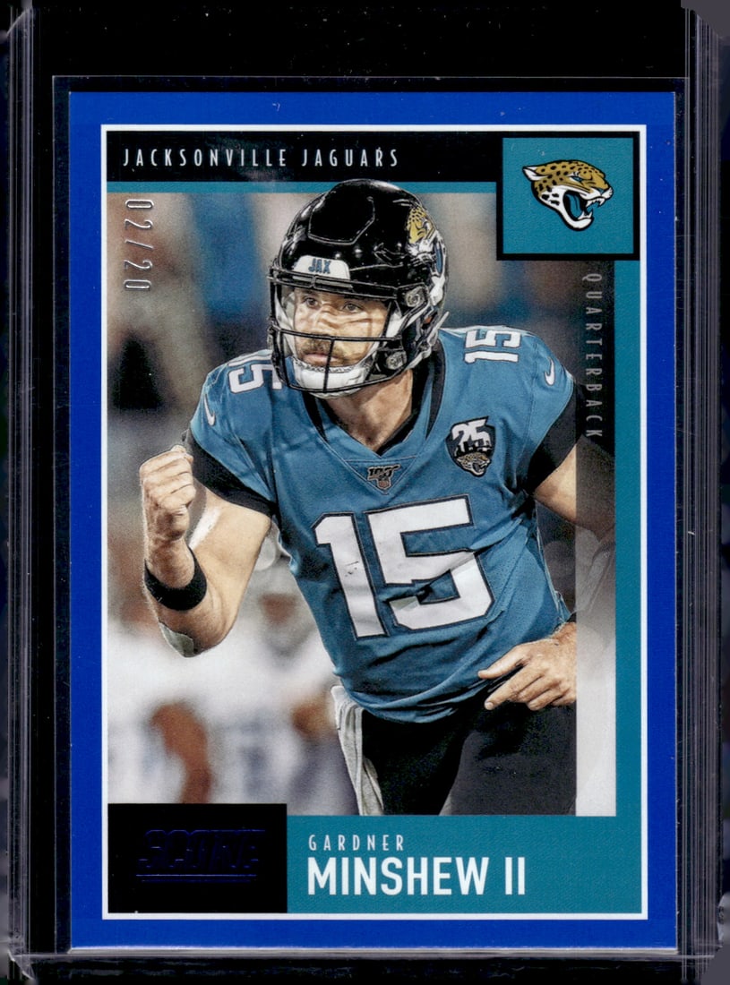 Gardner Minshew Blue /20 2020 Panini Score #108 Jaguars, Chiefs (1 of 2)