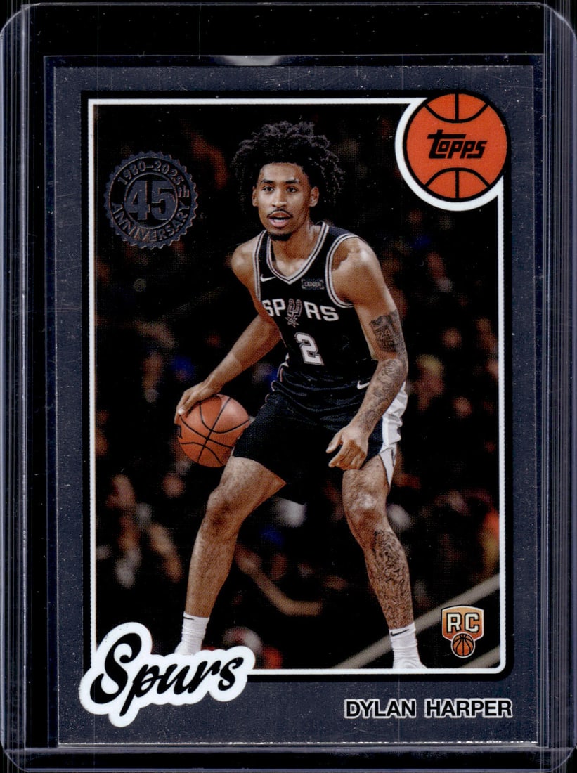 Dylan Harper Rookie Card 45th Anniversary 2025-26 Topps #80BK-52 San Antonio Spurs (1 of 2)